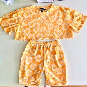 Sunflower Crop Top Set